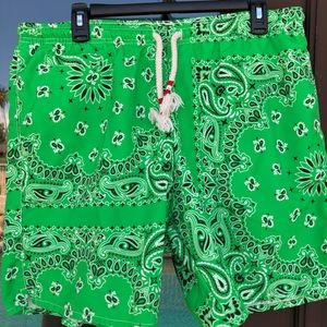MC2 Saint Barth Green Bandana Print Swim Shorts XXL (Waist 34)
